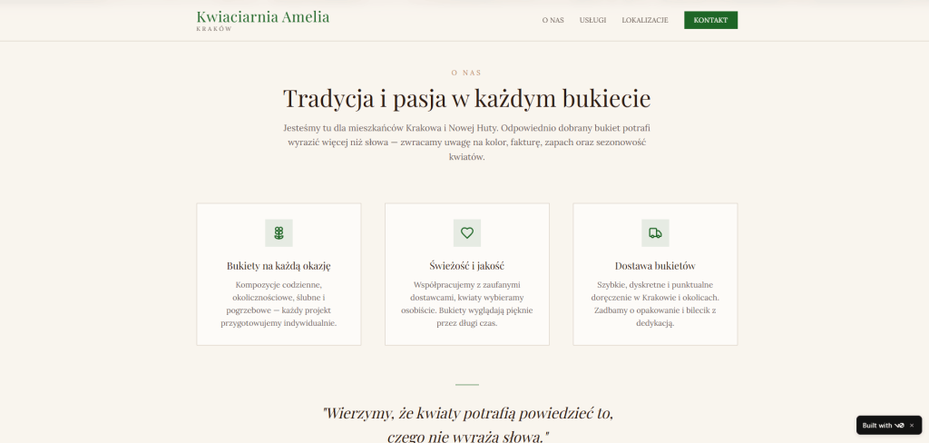 Kwiaciarnia Amelia Nowa Huta bukiety wiązanki Kraków